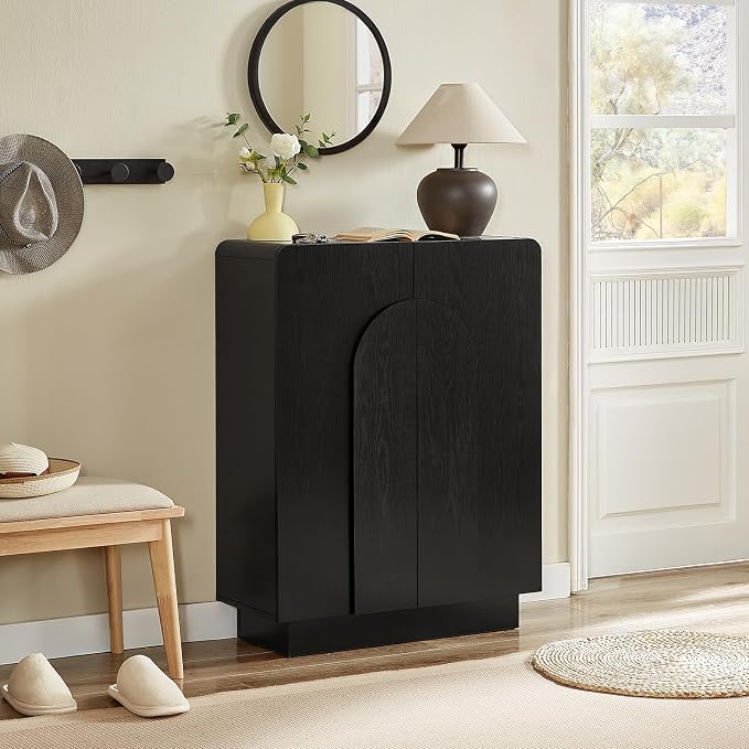 Shoe Storage Cabinet with Doors, Large Shoe Cabinet Storage for Entryway, Wooden 6 Tier Shoe Organizer Cabinets with Adjustable Shelves for Entrance Hallway Living Room Foyer