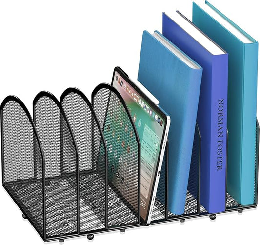Gawerk 7-Section Desk File Organizer, Mesh Desktop File Sorter for Office