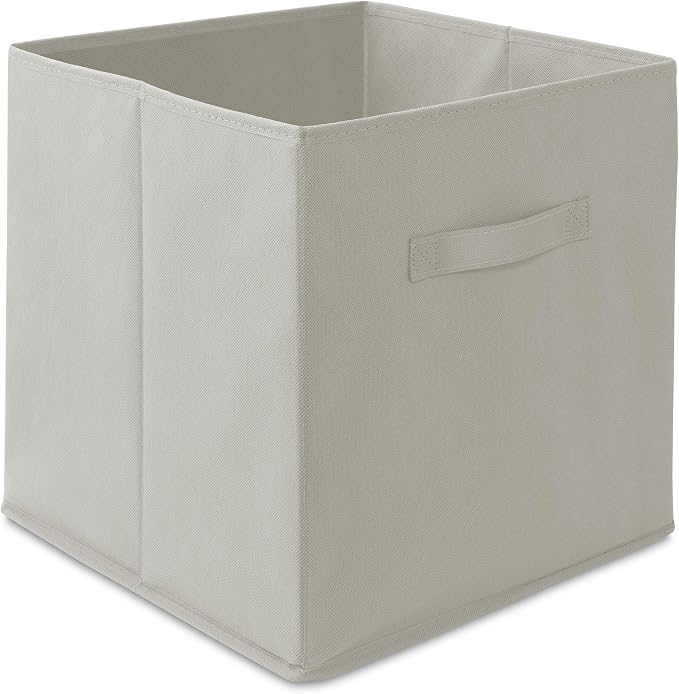 Casafield Set of 6 Collapsible Fabric Cube Storage Bins, Light Gray - 13" Foldable Cloth Baskets for Shelves, Cubby Organizers & More