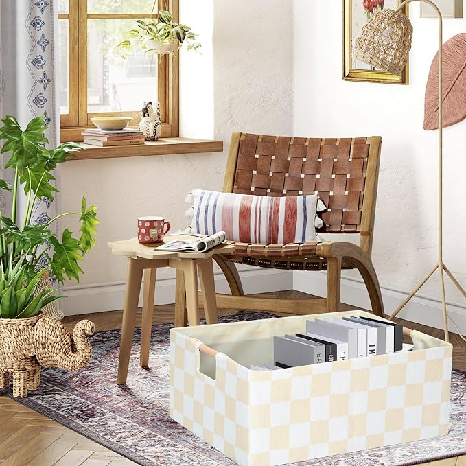 Storage Bin for Shelves Rectangle Closet Baskets Foldable Box with Handles, Gray Storage Bins, Storage Boxes for Home Office Car Dormroom
