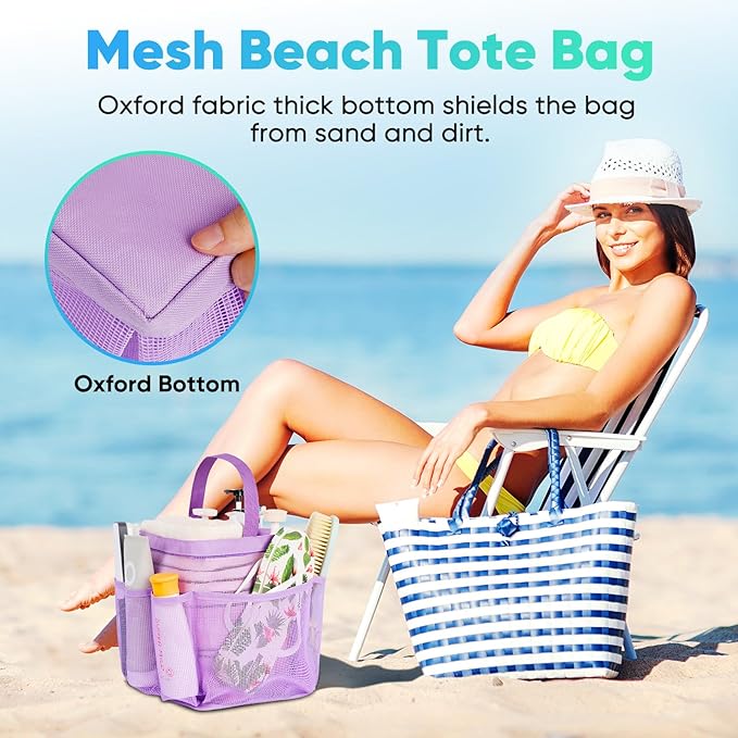 EUDELE 2 Pack Mesh Shower Caddy Portable for College Dorm Room Essentials, Shower Caddy Dorm with 8-Pocket Large Capacity,Shower Bag for Beach,Swimming,Gym All Black+All Pink