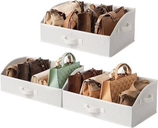 GRANNY SAYS Trapezoid Closet Storage Bins, Large, Pearl White, 3-Pack | Shelf Storage Baskets, Clothes Storage Bin, Closet Organizer and Storage Bins, Clothing Bins for Closet Shelves