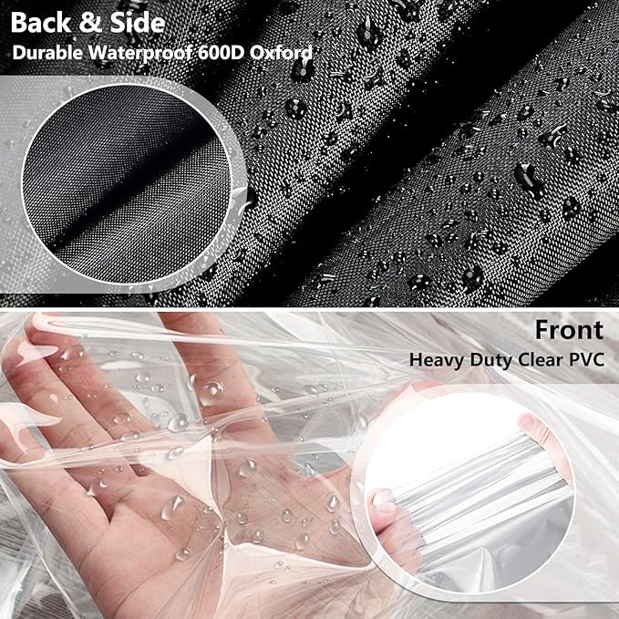 Waterproof Shelf Cover,Outdoor 600D Heavy Duty Dustproof Storage Shelves Cover,36''x14''x72'' Shelf Covers for Wire Shelving with Zippers,Storage Rack Covers with Clear Front