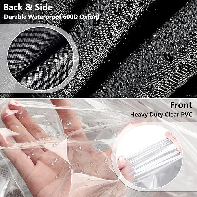 Waterproof Shelf Cover,Outdoor 600D Heavy Duty Dustproof Storage Shelves Cover,60''x18''x72'' Shelf Covers for Wire Shelving with Zippers,Storage Rack Covers with Clear Front