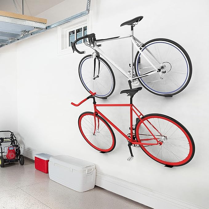 WALMANN 2 Pack Bike Pedal Hanger Wall Mount, Heavy Duty Horizontal Bike Rack for Garage Wall, Bike Display Stand for Home Holds Up to 70 LBS