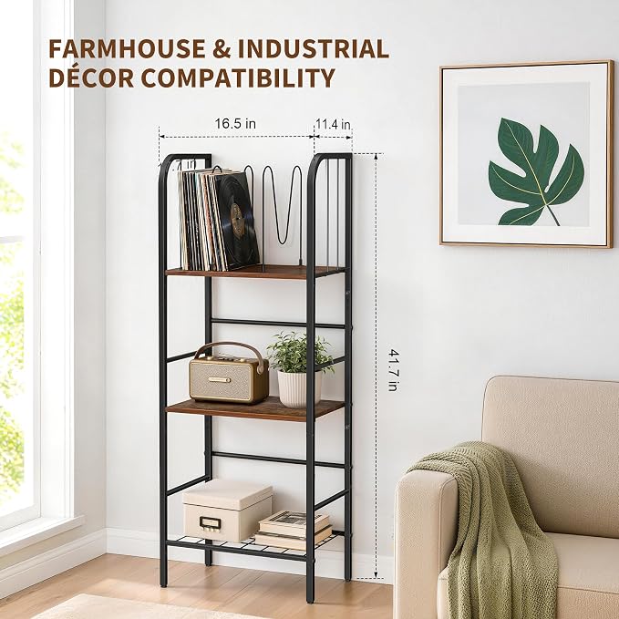 3-Tier Towel Rack, Freestanding Bathroom Storage | Sturdy Metal Frame, Wood Shelves, Wire Basket, Curved Towel Bar, Space-Saving Vertical Organizer for Bathroom, Laundry & Pool