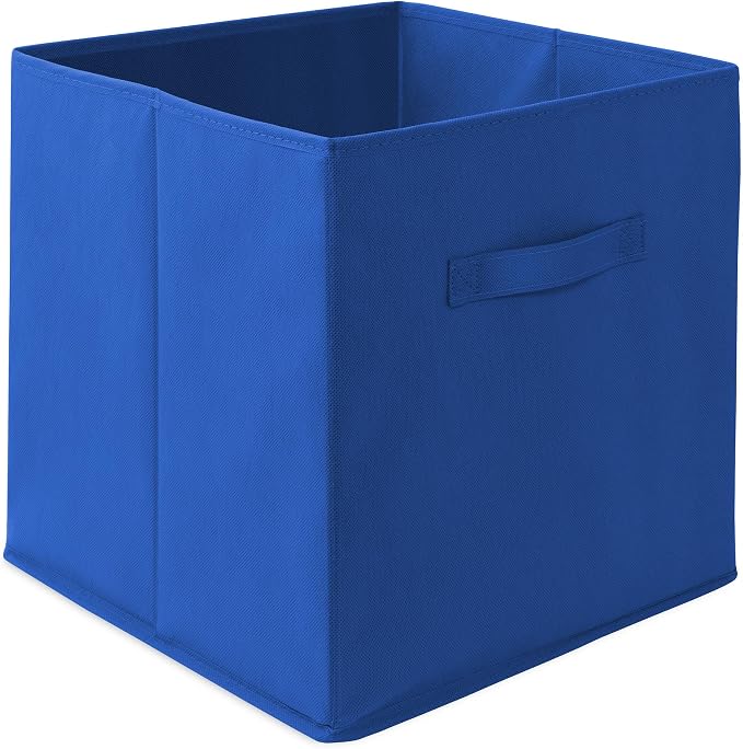 Casafield Set of 6 Collapsible Fabric Cube Storage Bins, Royal Blue - 13" Foldable Cloth Baskets for Shelves, Cubby Organizers & More