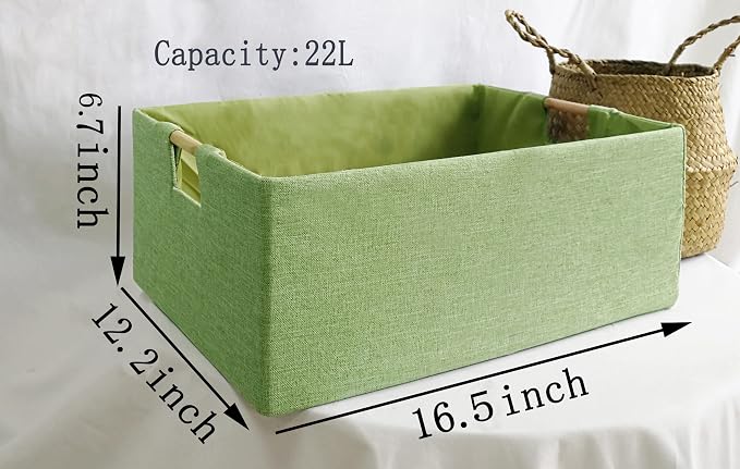 Storage Bin for Shelves Rectangle Closet Baskets Foldable Box with Handles, Gray Storage Bins, Storage Boxes for Home Office Car Dormroom