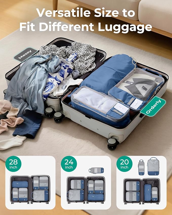 BAGSMART Compression Packing Cubes for Travel Essentials | 14 Set /6 Set /4 Set/2 Set, Lightweight, Durable