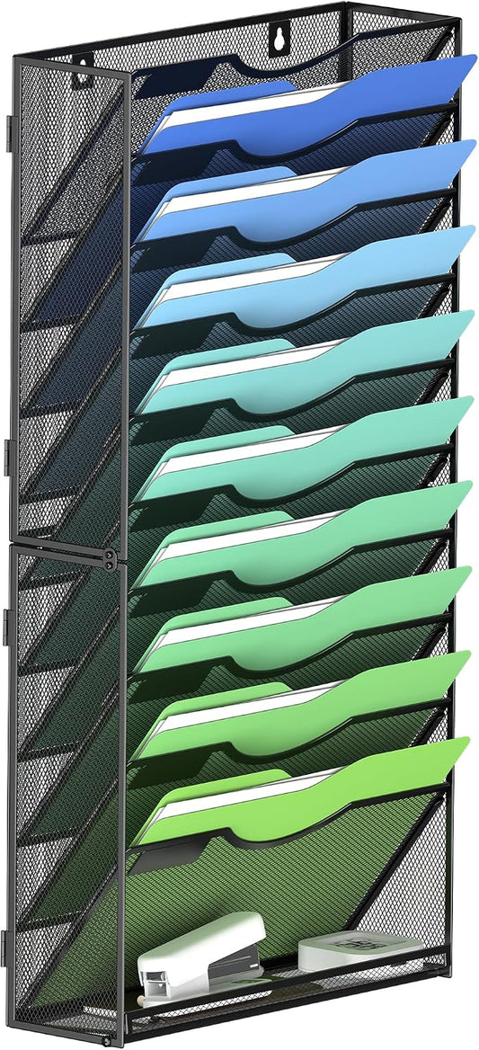 Kuntine.B Wall File Organizer Office Hanging Magazine Holder Wall File Organizer for Office Home