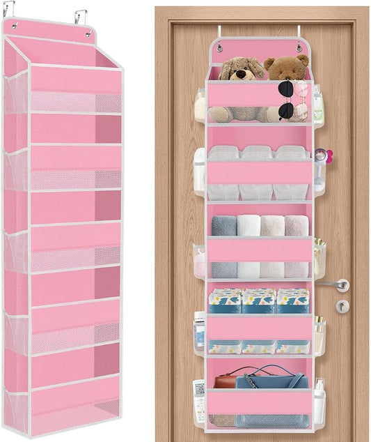 1Pack Over The Door Organizer Large Capacity Hanging Storage Room Organizer | 40 lb Capacity, Ultra-Sturdy, Foldable, Mesh Design with Clear Window, Space-Saving Organizer for Pantry, Nursery & Closet