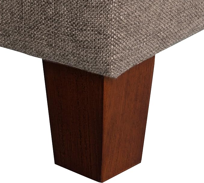 Homepop Home Decor | Tufted Ainsley Button Storage Ottoman Bench with Hinged Lid | Ottoman Bench with Storage for Living Room & Bedroom, Brown 18x40x18 inches