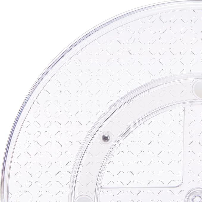 Amazon Basics Clear Lazy Susan Turntable Organizer for Organization, 12-Inch, 2-Pack