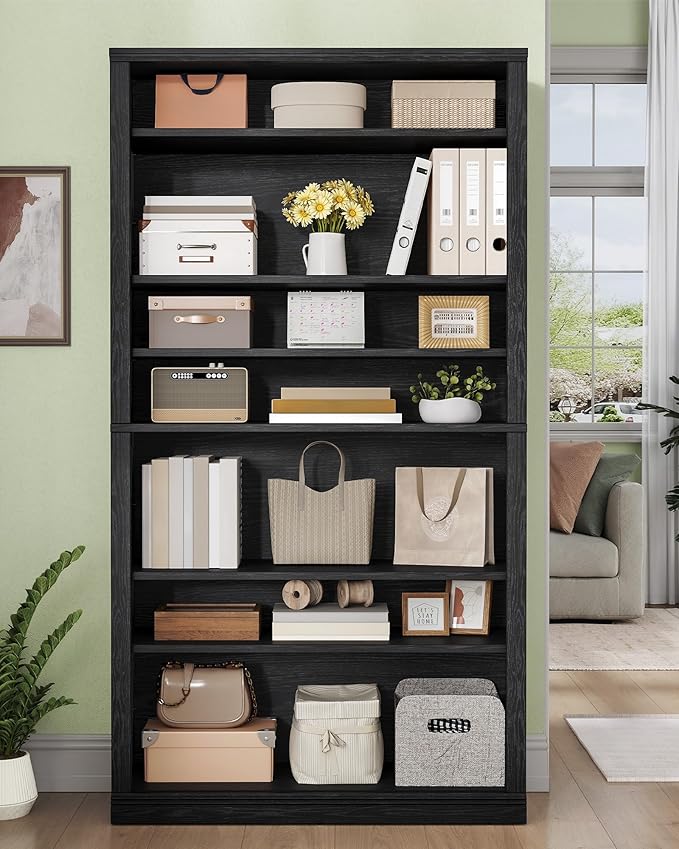 Hzuaneri Shoe Storage Cabinet,10 Tiers Farmhouse Tall Shoe Cubby Organizer | Freestanding Shoe Cabinets, Wooden Shoes Rack with Cubby, 36-40 Pairs, for Entryway, Living Room, Black SR59204X