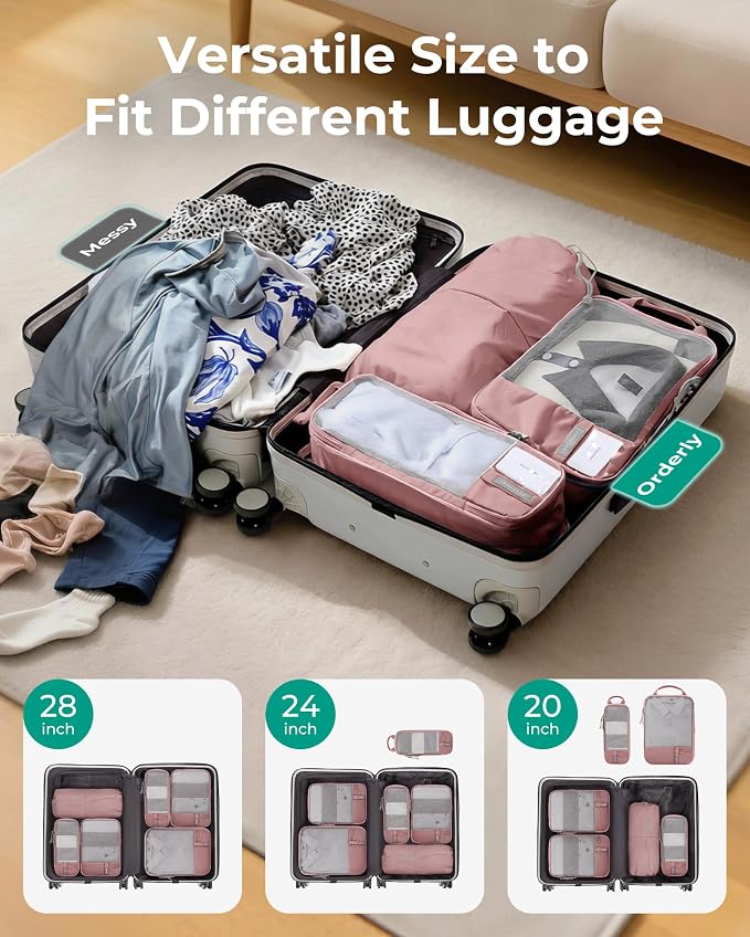 BAGSMART Compression Packing Cubes for Travel Essentials | 14 Set /6 Set /4 Set/2 Set, Lightweight, Durable