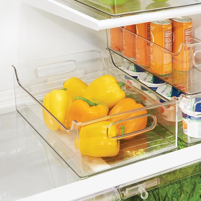 iDesign Stackable Storage Bin with Handles, Clear | For Pantry or Fridge, Made in USA