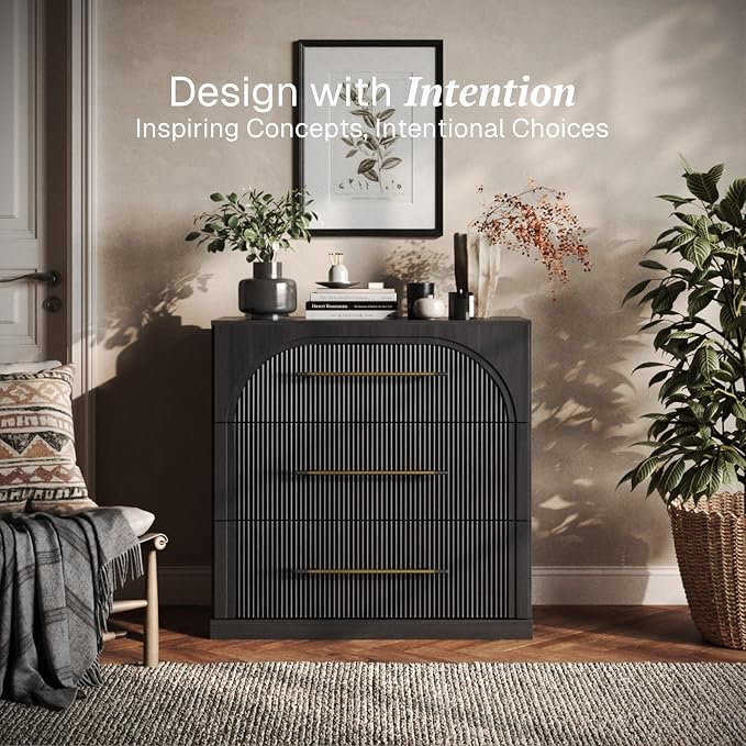 BELLEZE 4-Piece Modular TV Stand Set - 2 Sideboards with Drawers and 2 Tall Storage Cabinets, Classic Modern Media Console Entertainment Center with Adjustable Shelves for Living Room, Ebony