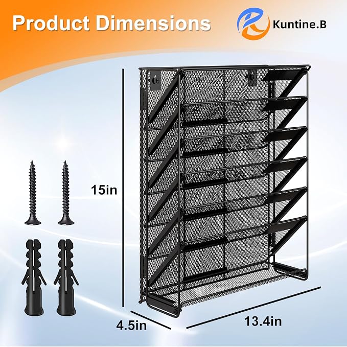 Kuntine.B Wall File Organizer Office Hanging Magazine Holder Wall File Organizer for Office Home
