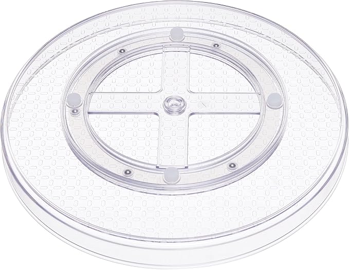 Amazon Basics Clear Lazy Susan Turntable Organizer for Organization, 12-Inch, 2-Pack