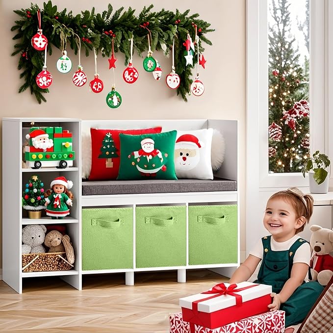 ShellKingdom Storage Bins, Foldable Fabric Storage Cube And Cloth Organizer | Storage Drawer For Closet And Toys, 13 X 13 X 13 INCH, 2 Pack (Green)