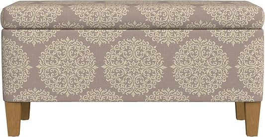 HomePop Drake 36" Storage Bench - Brown Medallion