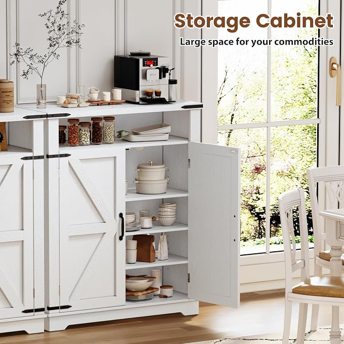 ALLSTAND 6-Tier Shoe Cabinet with Doors, Set of 2, Entryway Shoe Rack Shoe Storage Cabinet with Adjustable Shelves & Anti-tip Fitting for Entryway, Living Room, Closet (White, 4-Doors)