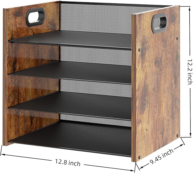 Desk Organizer, 4 Tier Desktop File Organizer and Paper Tray Organizer, Office Desk Accessories for Mail, Documents, Papers, Notebooks and Home Office Storage