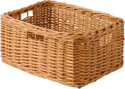 StorageWorks Pantry Baskets, Willow Storage Baskets for Organizing, Shelves, Pantry Organizers and Storage, Light Brown, 16 ½"L x 13" W x 7 ½"H