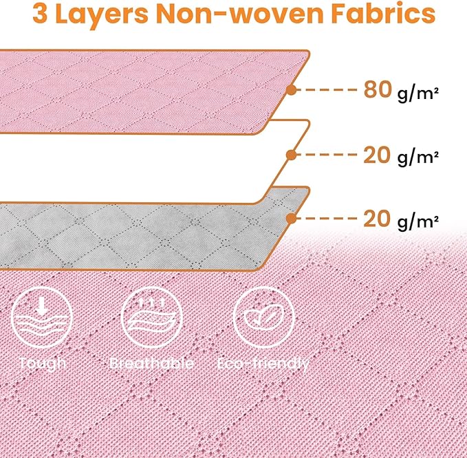 Fab totes 24 Gallons Clothes Storage, Foldable Thick Fabric Blanket Storage Bags, Containers for Organizing Bedroom, Closet, Clothing, Comforter, Organization with Handle (10 Pack,Pink)