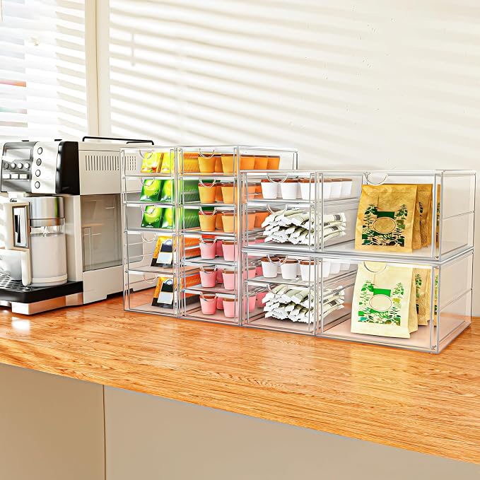 ARSTPEOE 30-Drawer Acrylic Storage & Makeup Organizer for Desk, Bath | Smooth-glide drawers, clear acrylic, stackable , dustproof, wipe-clean, for perler beads, rhinestones, googly eyes, lego bits