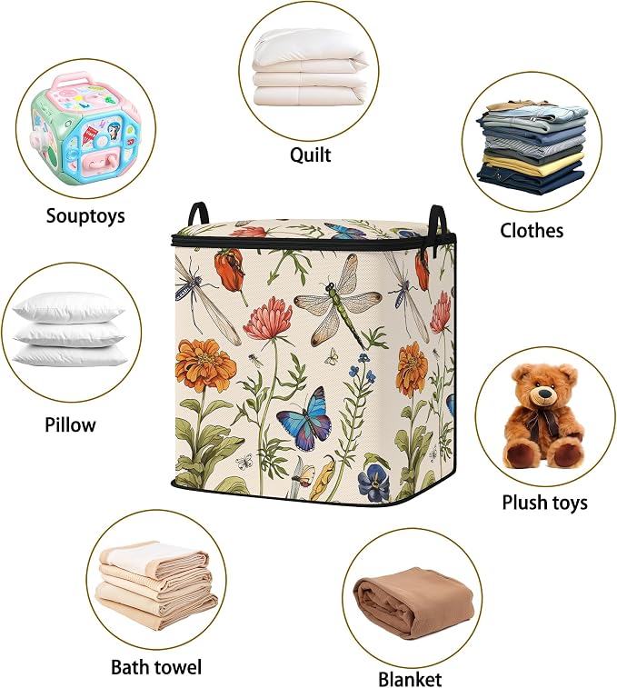 2pcs storage bags for bedding,blanket organizer with zipper 95L | king comforter sheet quilt duvet sweater pillow clothes storage for closet,moving essentials containers with portable handles