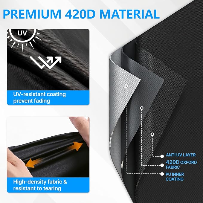 Garage Storage Shelves Cover - 48" L x 24" W x 72" H, Heavy Duty 420D Waterproof Garage Shelving Cover, UV & Fade Resistant, All Weather Protection Shelving Covers, Black