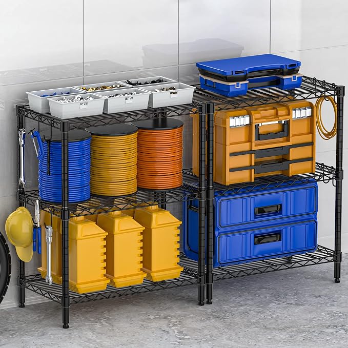 Folews 3-Tier Metal Shelf for Storage, NSF Certified Wire Shelving Unit Storage Rack Organizer Steel Utility Shelf for Kitchen Office Garage Pantry Laundry Organization(13.4D x 23.2W x 29.7H)