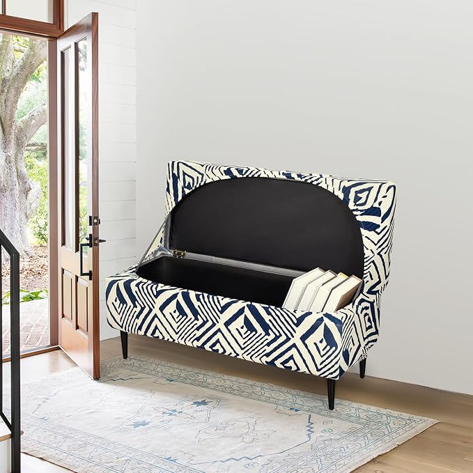 FUANGUI Ottoman Cover Slipcovers Rectangular Folding Stretch | Storage Bench Footrest Sofa Stool Covers Footstool Protector with Elastic Bottom, Removable Washable,Medium