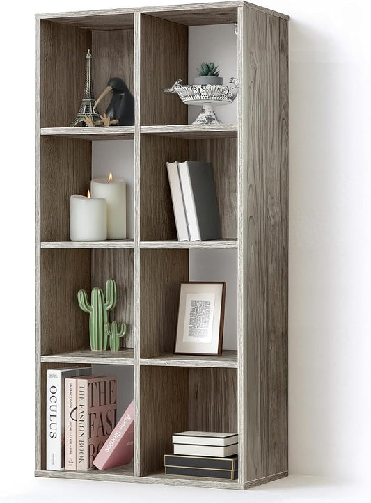 CAPHAUS 8-Cube Storage Organizer Shelf Bookcase, Dark Grey, 11-Inch