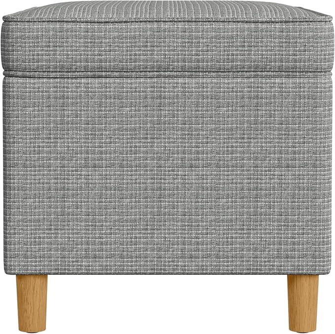 Spatial Order 24" Dinah Collection Storage Ottoman - Sage Mini Grid Pattern
