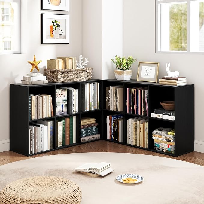 Giantex 6-Cube Bookcase, 3-Tier Cubby Bookshelf, Horizontal Vertical Display Rack with Anti-Tipping Kits, Modern Storage Organizer Shelf Unit for Bedroom, Living Room, Study Room, Black | Horizontal Vertical Display Rack with Anti-Tipping Kits, Modern ...
