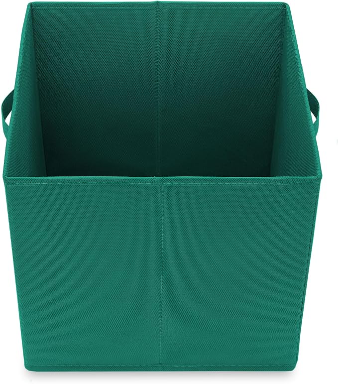 Casafield Set of 6 Collapsible Fabric Cube Storage Bins, Teal - 13" Foldable Cloth Baskets for Shelves, Cubby Organizers & More