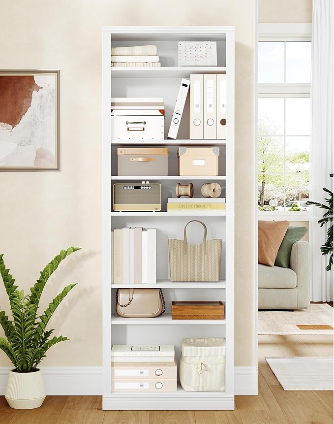 Hzuaneri Shoe Storage Cabinet,10 Tiers Farmhouse Tall Shoe Cubby Organizer | Freestanding Shoe Cabinets, Wooden Shoes Rack with Cubby, 27-30 Pairs, for Entryway, Living Room, White SR52603X