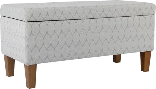 Kinfine 36" Geometric Storage Bench - Gray & Brown