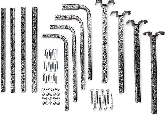 HyLoft 80844-10 34 in. x 26 in. Adjustable Garage Ceiling Mount Storage Rack Kit - Hammertone (Pack of 8)