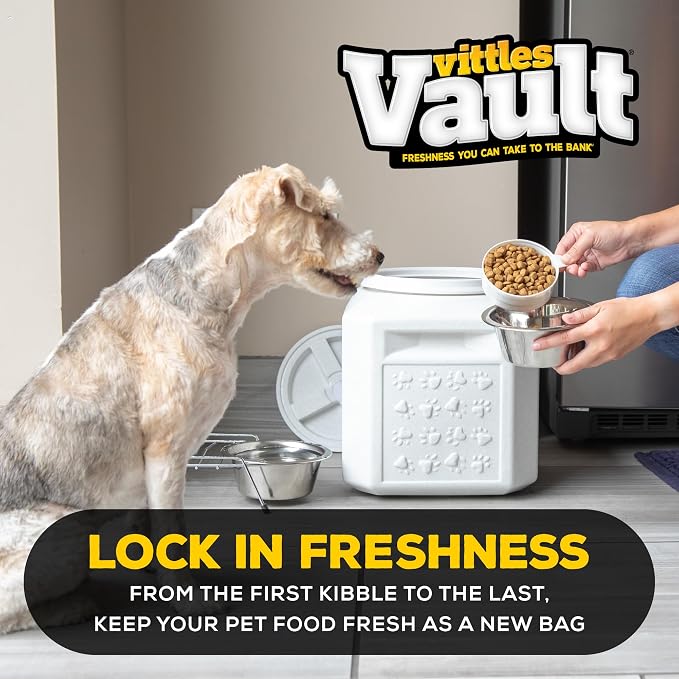 Gamma2 Vittles Vault Pet Food Storage Containers - Sealed Dog and Cat Food Storage Container, Fits up to 25lbs, Made in the USA - [12"L x 13.75"H] | Made in USA, 12 inch long by 13.75 inch tall, airtight lid keeps kibble fresh and pests out, a durable ...