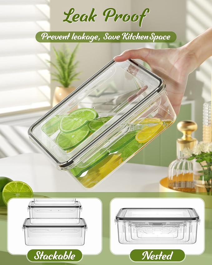 46 Piece Food Storage Containers with Lids(23 Containers & 23 Lids), BPA-Free Plastic Food Containers for Kitchen Storage and Organization, Leak Proof Meal Prep Container, Includes Labels & Pen