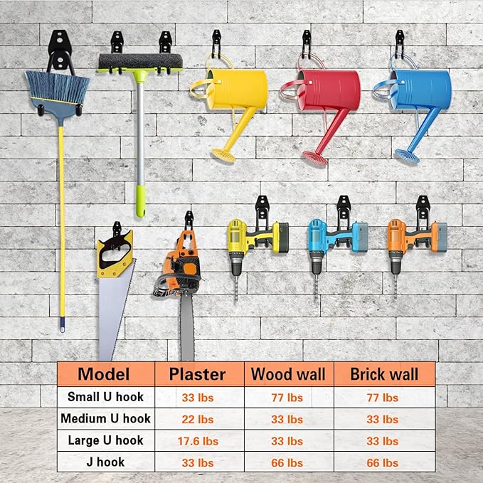 HUPBIPY 12 Pack Garage Hooks Heavy Duty, Wall Mount Ladder Hooks | Storage Organizer With a non-slip coating for Hanging Bicycles Garden Tools Ladders Hoses Ropes and Loose Items(Black)