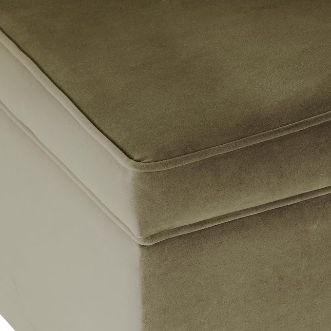 Spatial Order 24" Dinah Collection Storage Ottoman - Light Sage Green Velvet