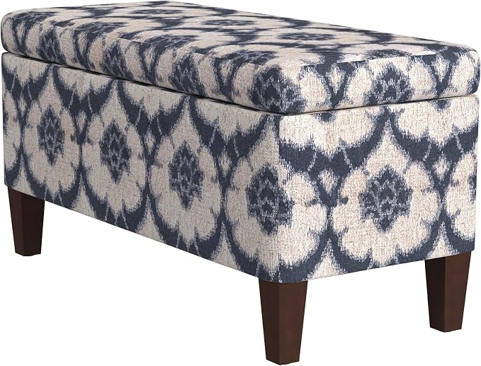 HomePop 36" Decorative Storage Bench - Blue Medallion Print