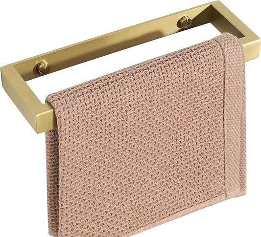 Alise Hand Towel Holder Towel Bar for Bathroom Wall Mounted 8 Inch,Gold | Towel Rack for Bathroom Lavatory,SUS304 Stainless Steel Towel Rail for Bath Kitchen Walls,Self-adhesive or Drilling Mount
