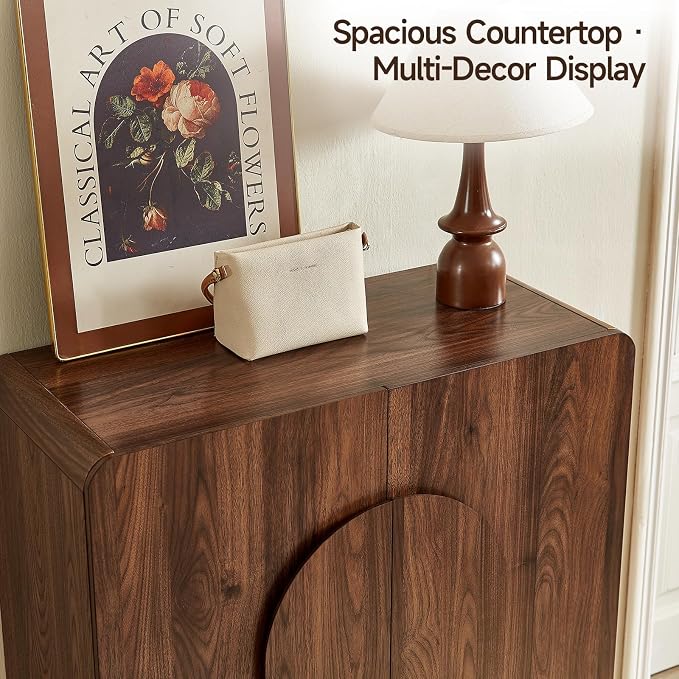 Shoe Storage Cabinet with Doors, Large Shoe Cabinet Storage for Entryway, Wooden 6 Tier Shoe Organizer Cabinets with Adjustable Shelves for Entrance Hallway Living Room Foyer (Walnut)