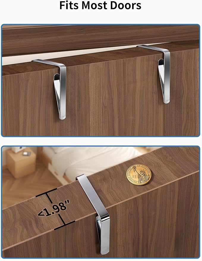 JARLINK Over the Door Organizer for Bathroom, 5 Shelf Rose Pink, 2 Pack | Anti-Tilt Design, 44 lb Load Capacity, Hanging Door Organizer with 5 Large Capacity Pockets, Behind Door Storage for Nursery