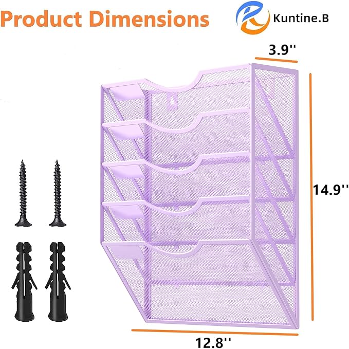 Kuntine.B Wall File Organizer Office Hanging Magazine Holder Wall File Organizer for Office Home